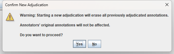 Warning before starting a new adjudication